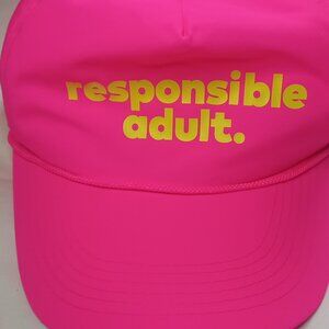 Responsible Adult Gradient Beverages Bright Pink Cap Hat for Women by CAMEO, NEW